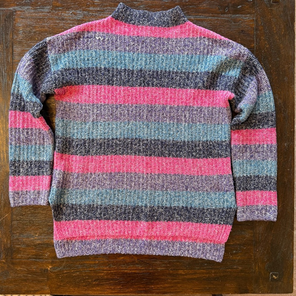 Gap Women’s Oversized Striped Mock Turtleneck  Medium Cotton/Wool Blend